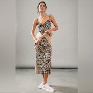 Plus size Anthropologie leopard Slip dress